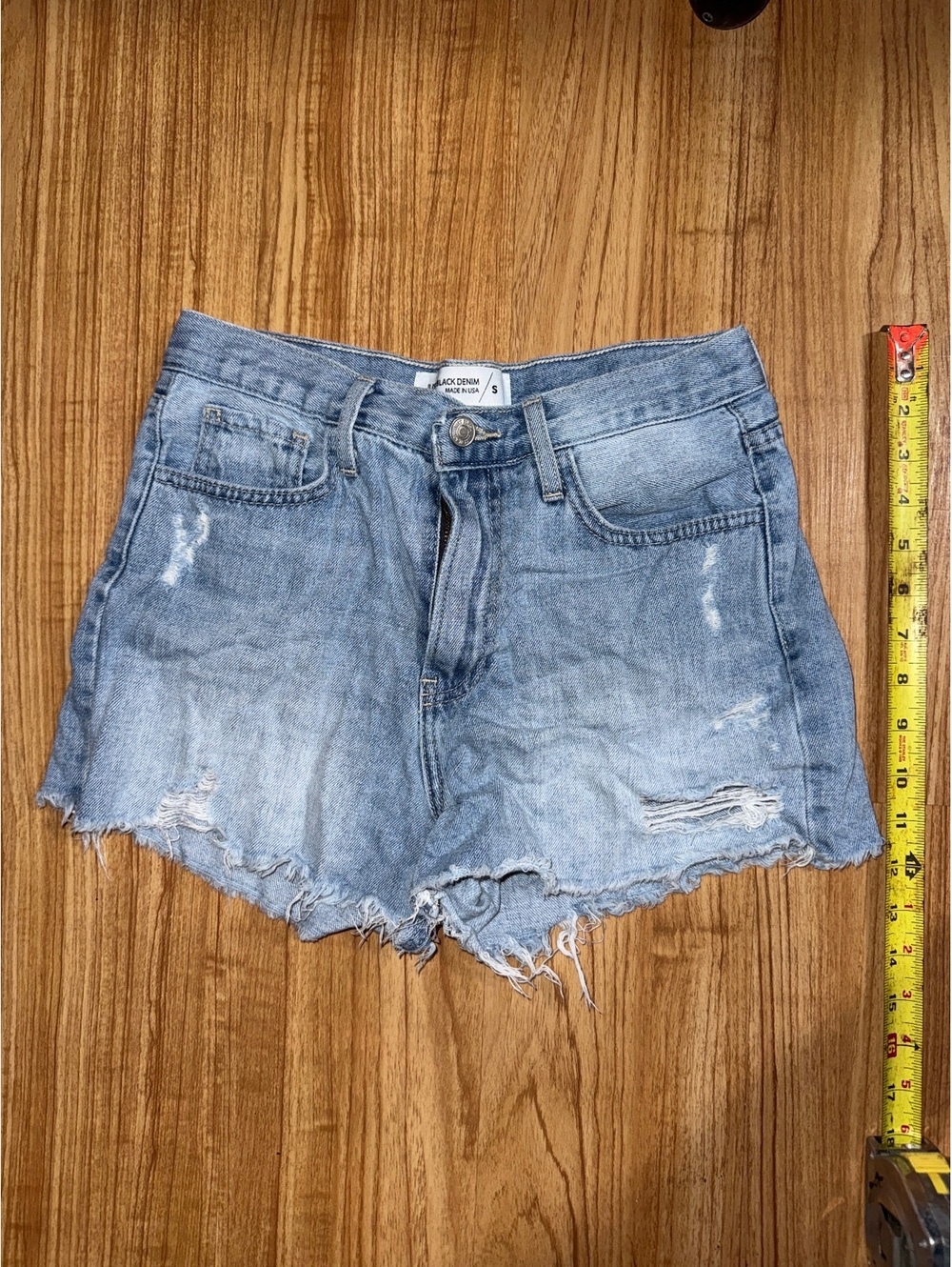 Just Black Denim Distressed Light Wash Denim Shorts Size S